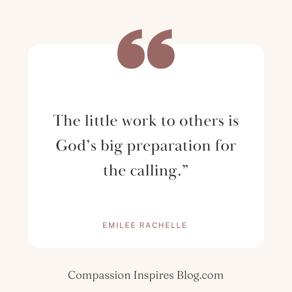 Go'd preparing you for the calling in this season. 